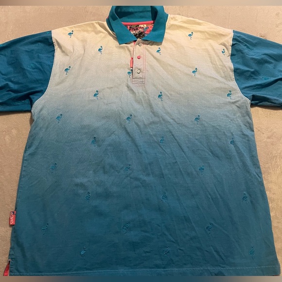 Akademiks Other - Akademiks AOP Flamingo Blue Ombré Polo Shirt Mens 3XL Streetwear Y2K